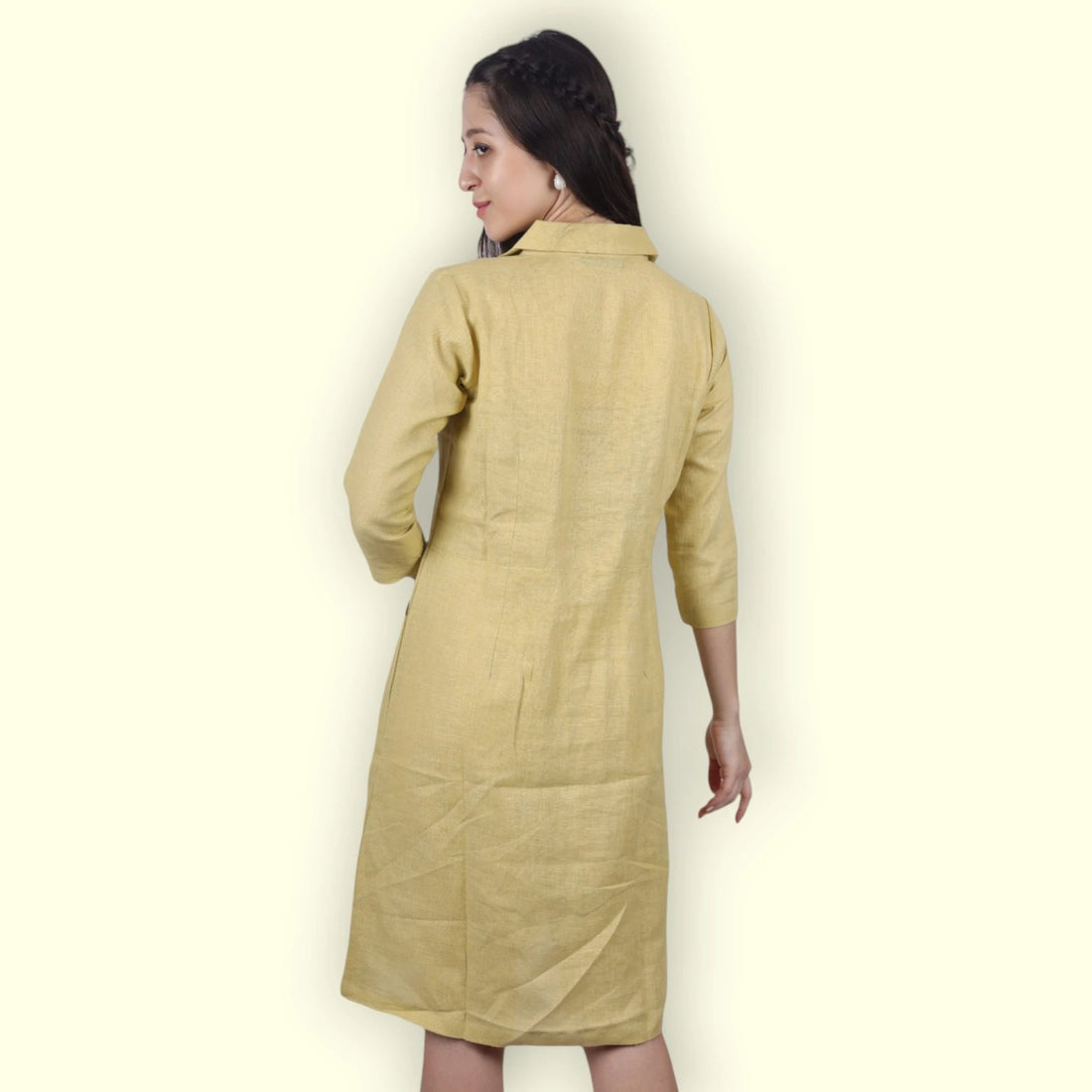 Pure Linen Midi Dress