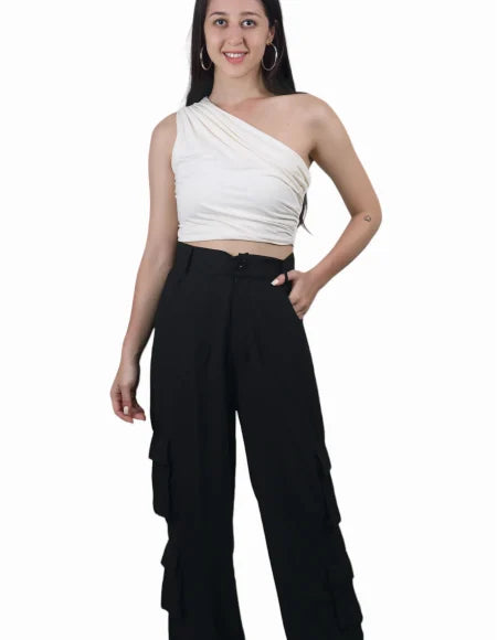 High-Waisted Cargo Pants