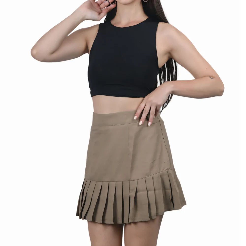 High-Rise Pleated Skorts