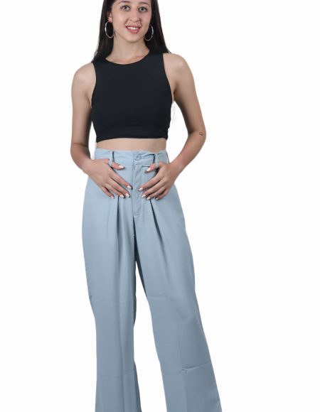 High-Waisted Pleated Pants