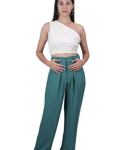 High-Waisted Pleated Pants