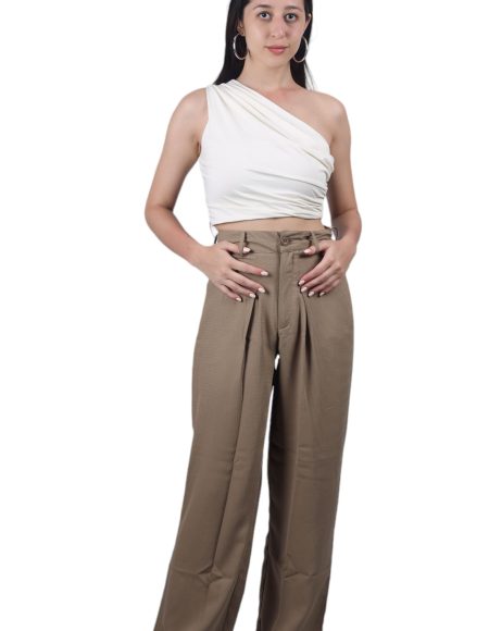 High-Waisted Pleated Pants