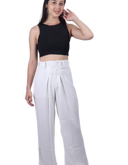 High-Waisted Pleated Pants