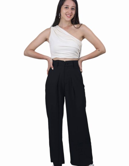 High-Waisted Pleated Pants