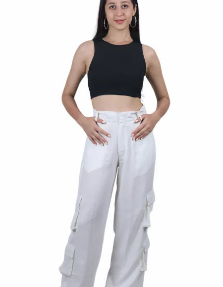 High-Waisted Cargo Pants