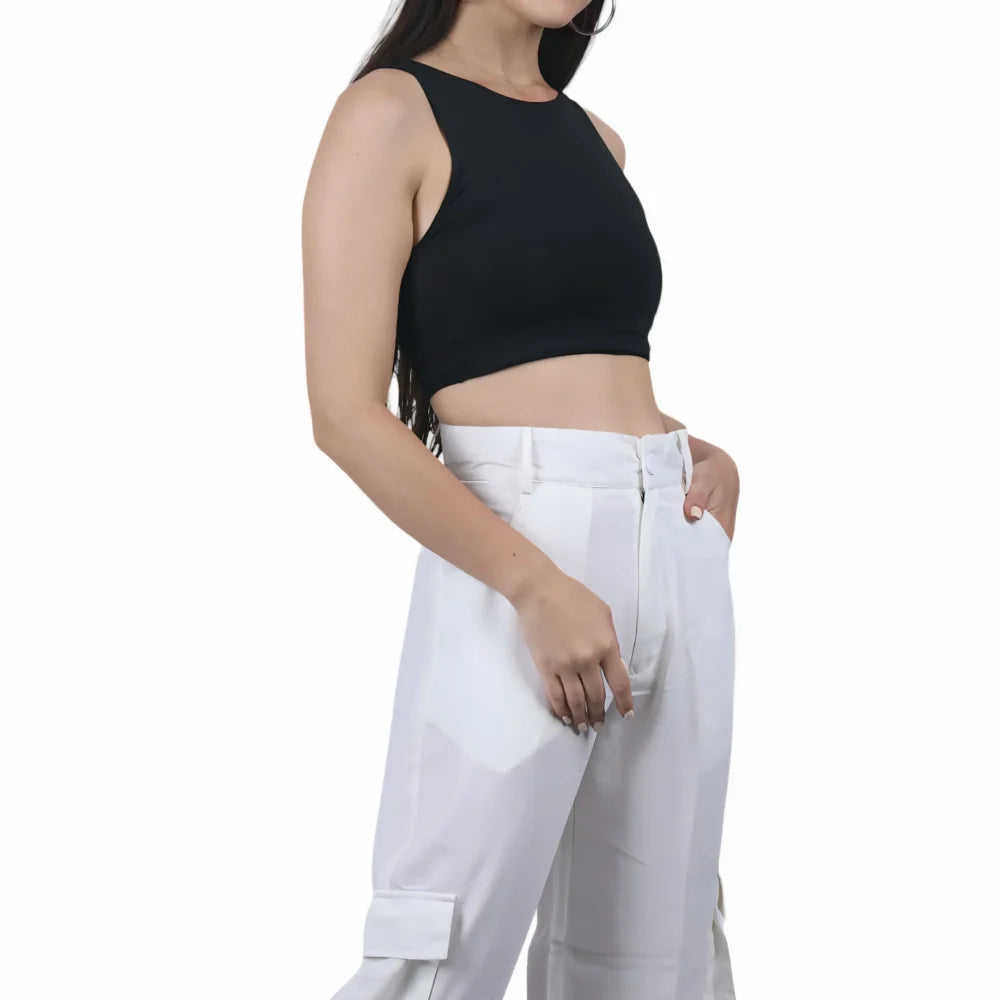 High-Waisted Cargo Pants