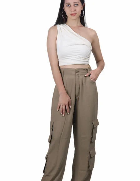 High-Waisted Cargo Pants