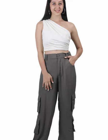 High-Waisted Cargo Pants