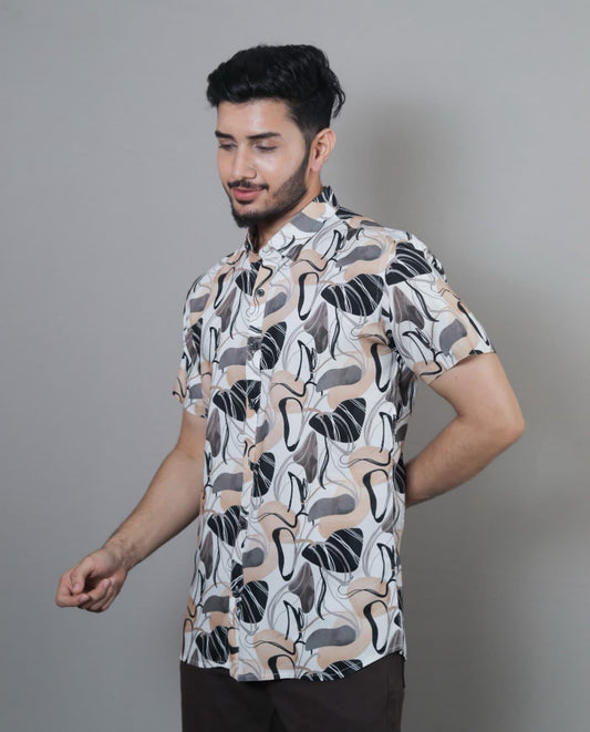 Kloschè Abstract Print Short-Sleeve Rayon Shirt