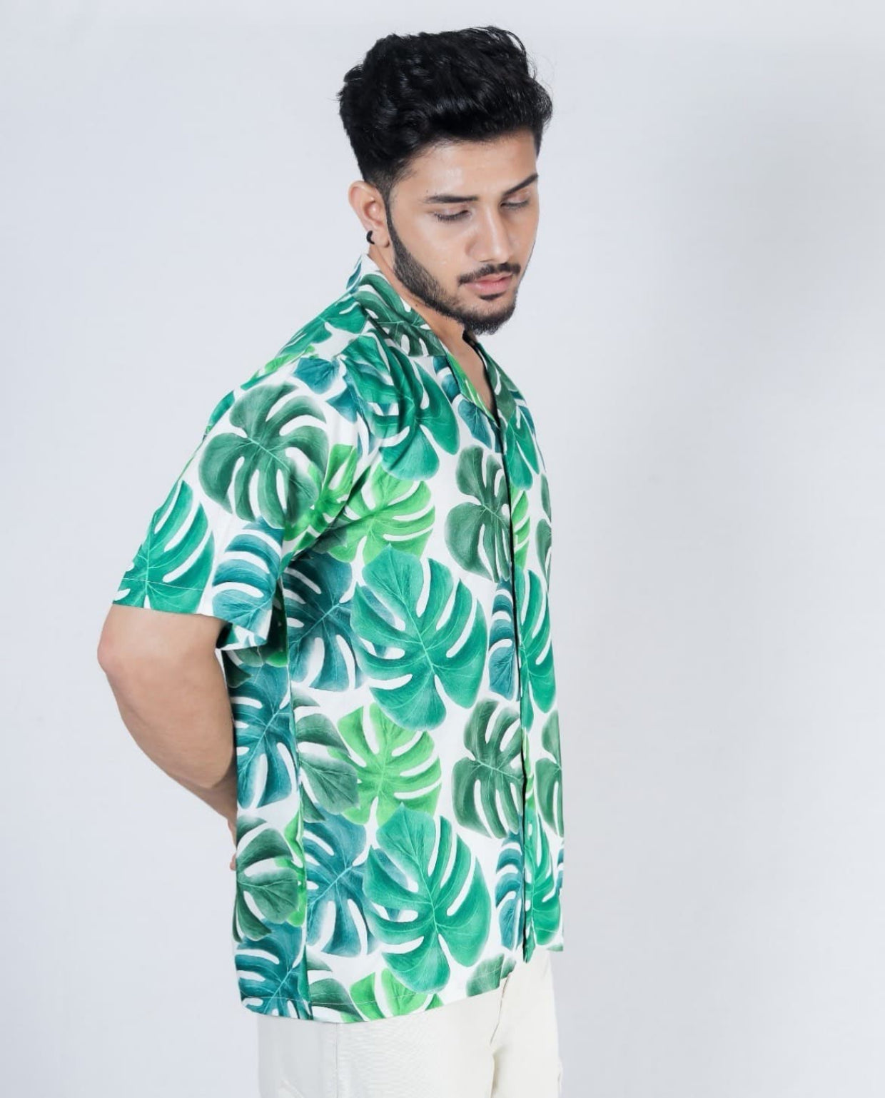 Kloschè  Nature’s Touch Oversized Green Leaf Shirt