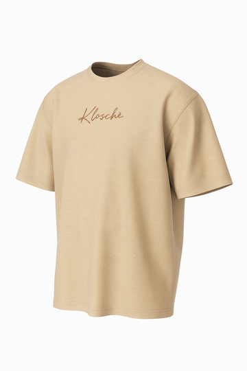 OVERSIZED SIGNATURE LOGO TEE – BEIGE