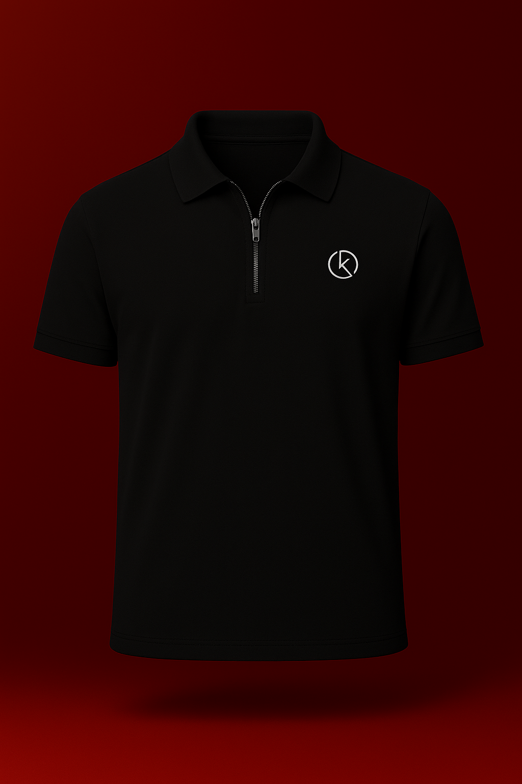 THE ZIP-UP POLO – BLACK