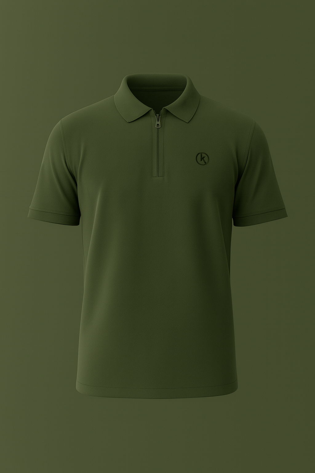 THE ZIP-UP POLO – OLIVE